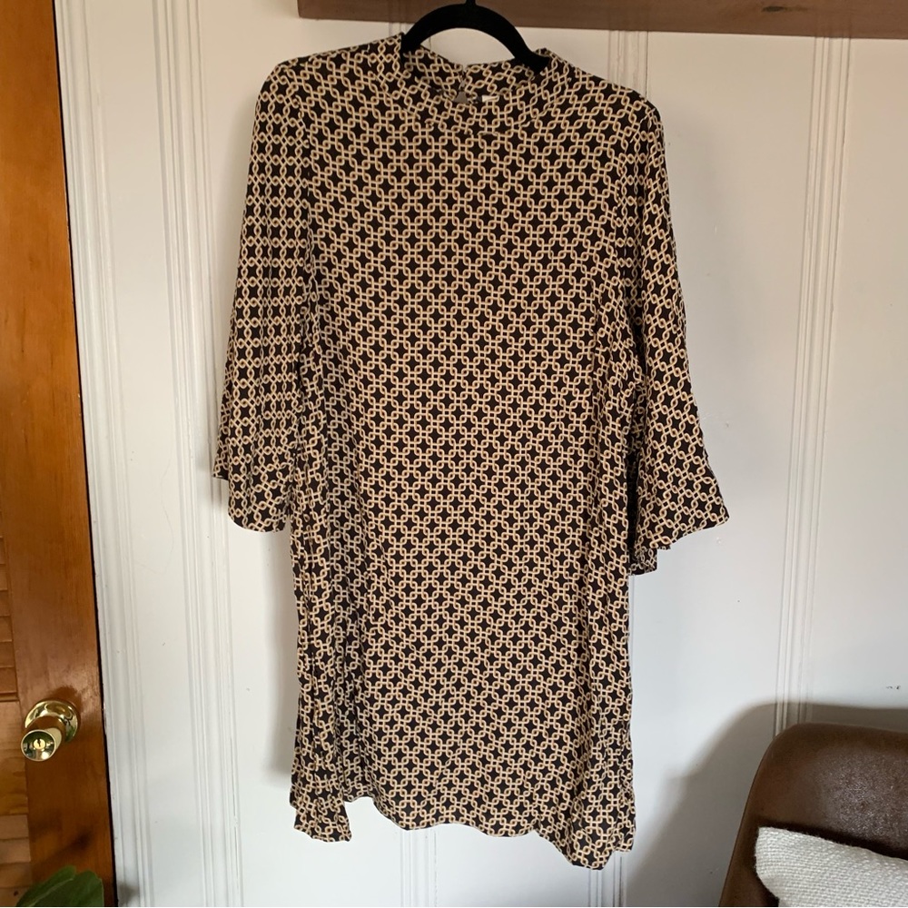EUC H&M Richard Allan Mock Neck Swing Dress Sz L